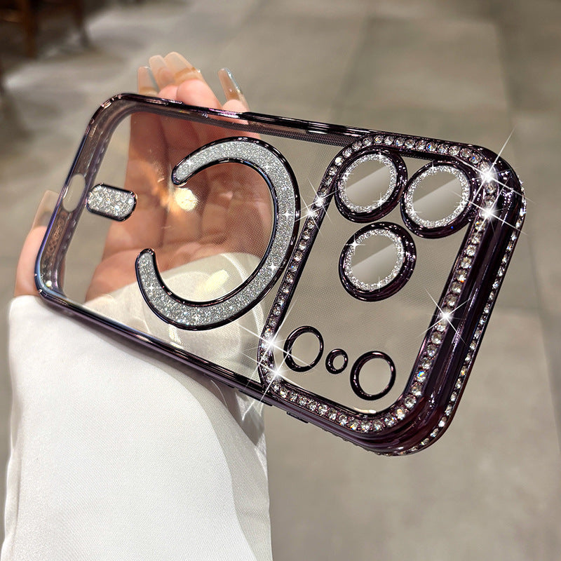Diamond Magnetic Case for iPhone Series – Luxury Sparkle, Strong MagSafe, Full Protection
