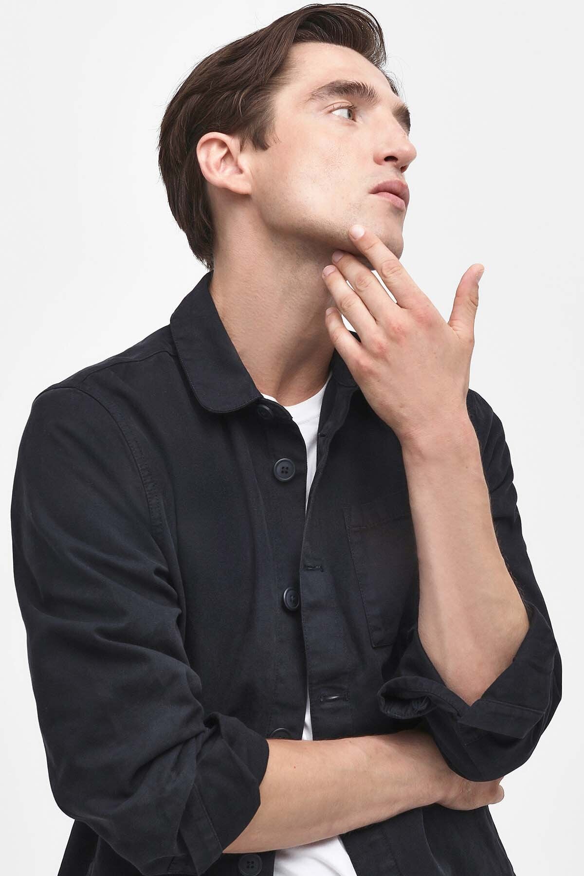 Overshirt aus gewaschener Baumwolle