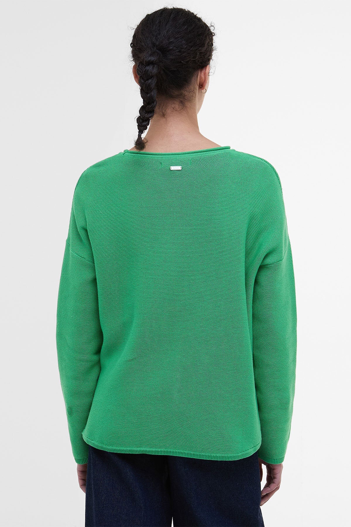 Marineblauer Pullover mit Rundhalsausschnitt
