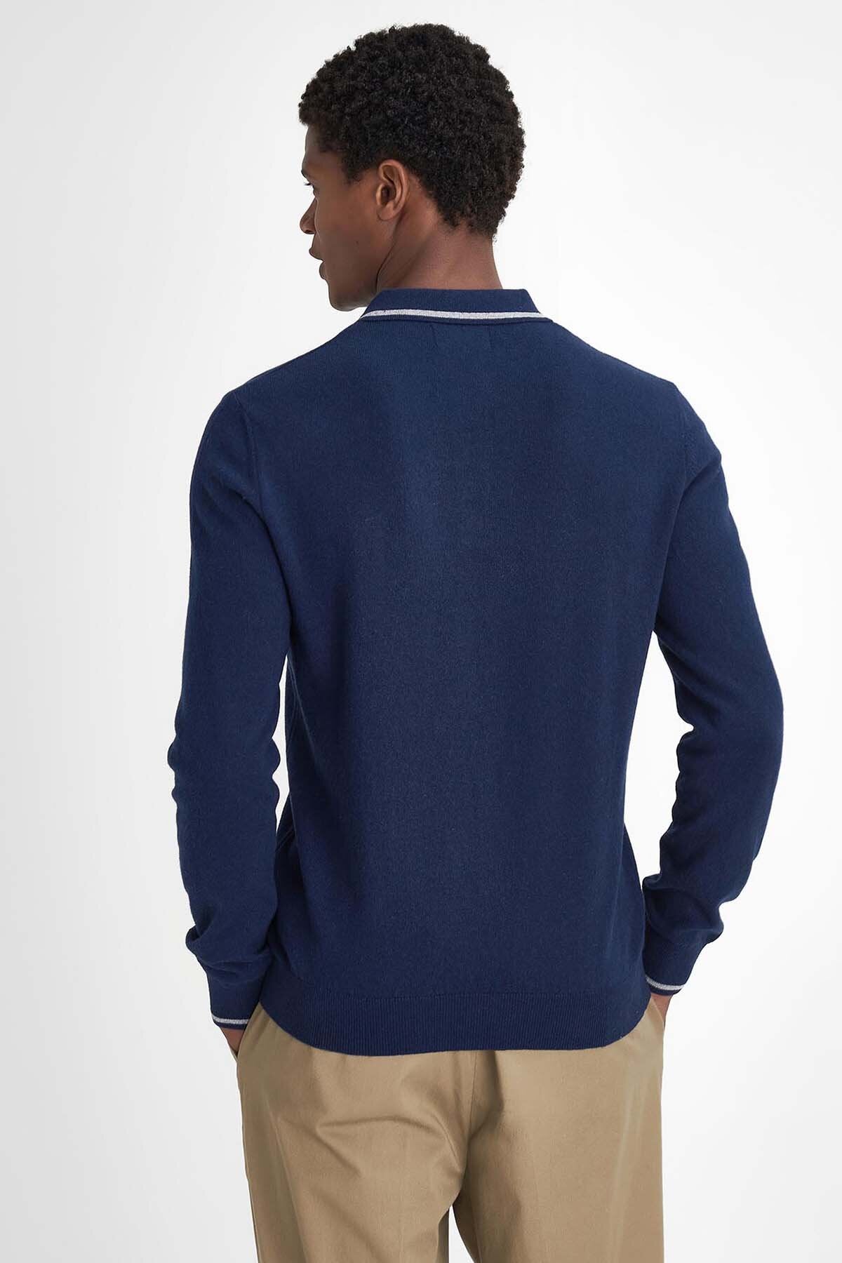 Nocton Strick-Langarm-Poloshirt