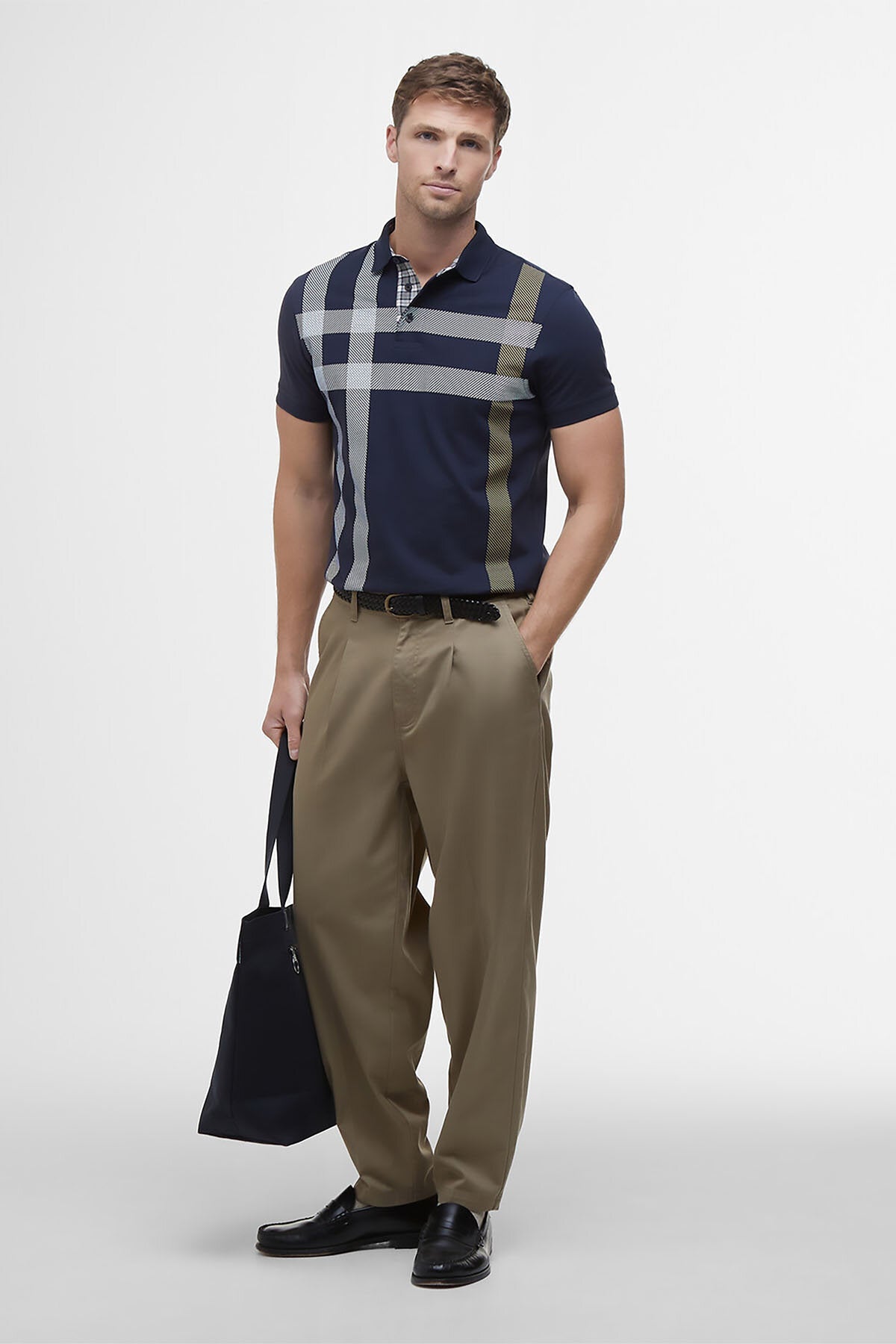 Blaine Oversized-Polohemd mit Tartanmuster