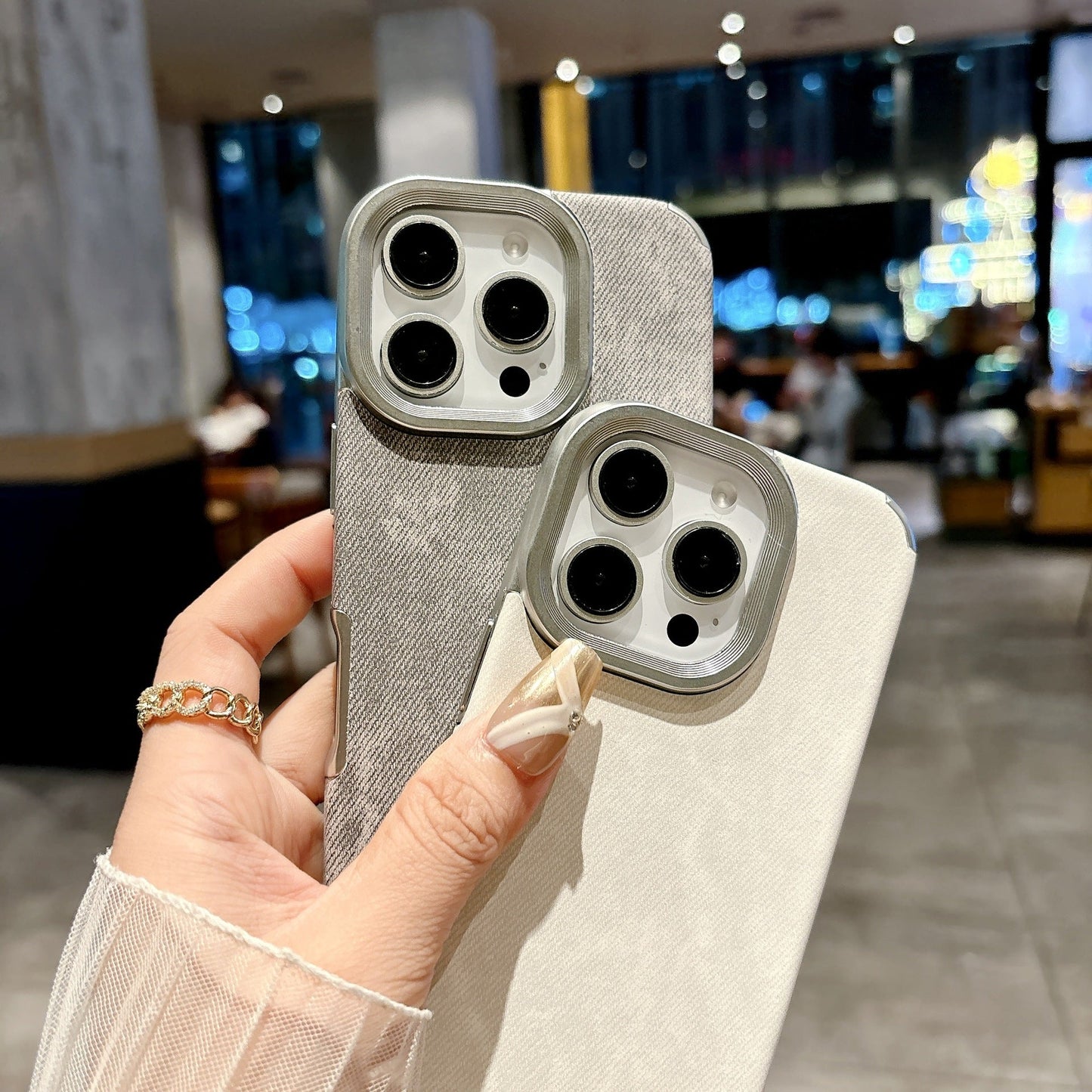 Leder-Handyhülle mit Schneelandschaftsmuster für iPhone-Hüllen