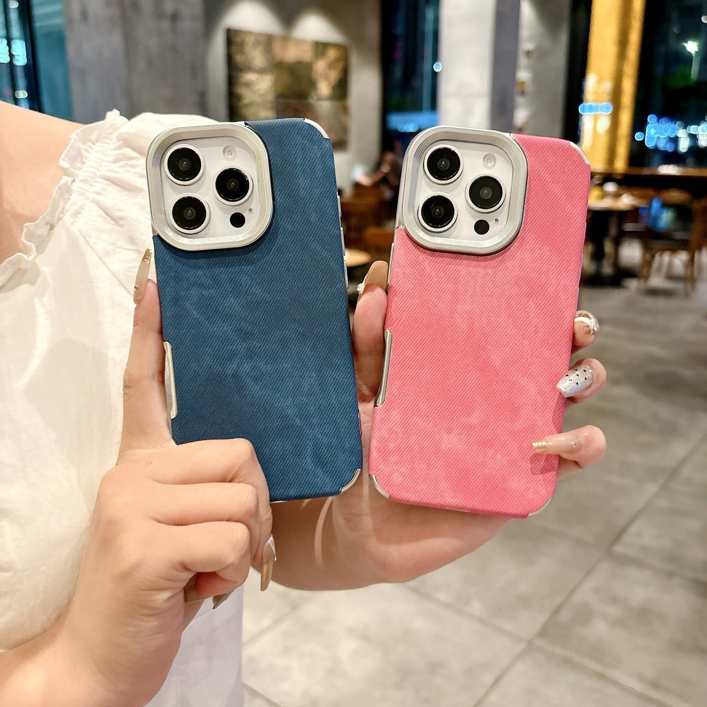 Leder-Handyhülle mit Schneelandschaftsmuster für iPhone-Hüllen