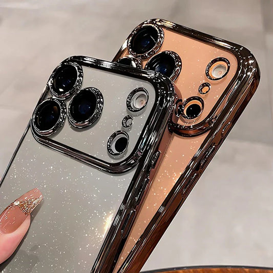 Luxuriöse Glitzer-Hartschalen-Klarhülle für iPhone 14 15 16 17