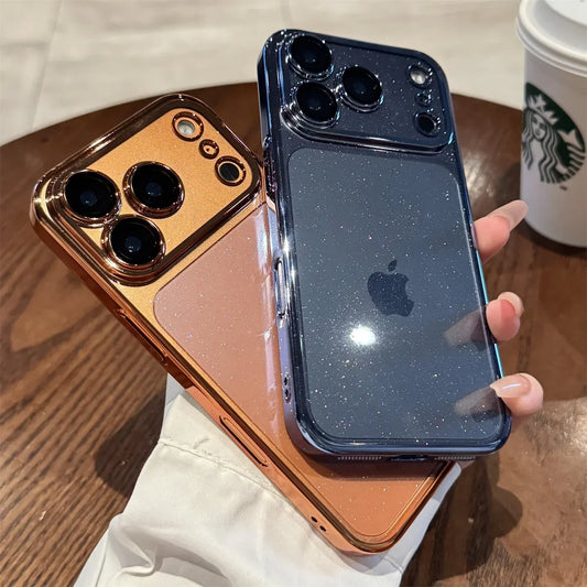 Luxuriöse Glitzer-Hartschalen-Klarhülle für iPhone 14 15 16 17