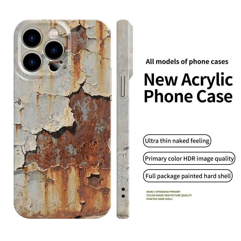 iPhone-Hülle im Hochglanzmuster „Rusty Track“ mit vollständiger Tastenabdeckung | Stilvoll und kreativ